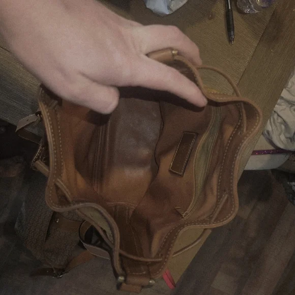 Vintage Map Print Leather Bucket Bag - Picture 4 of 14